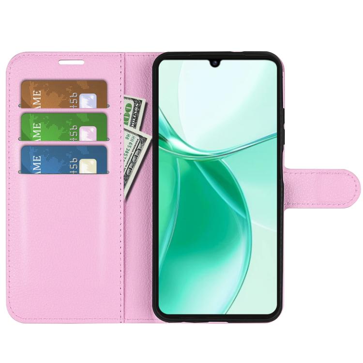 For ZTE Blade A35 Litchi Texture Horizontal Flip Leather Phone Case with Holder