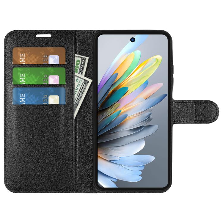 For ZTE Blade A75 Litchi Texture Horizontal Flip Leather Phone Case with Holder