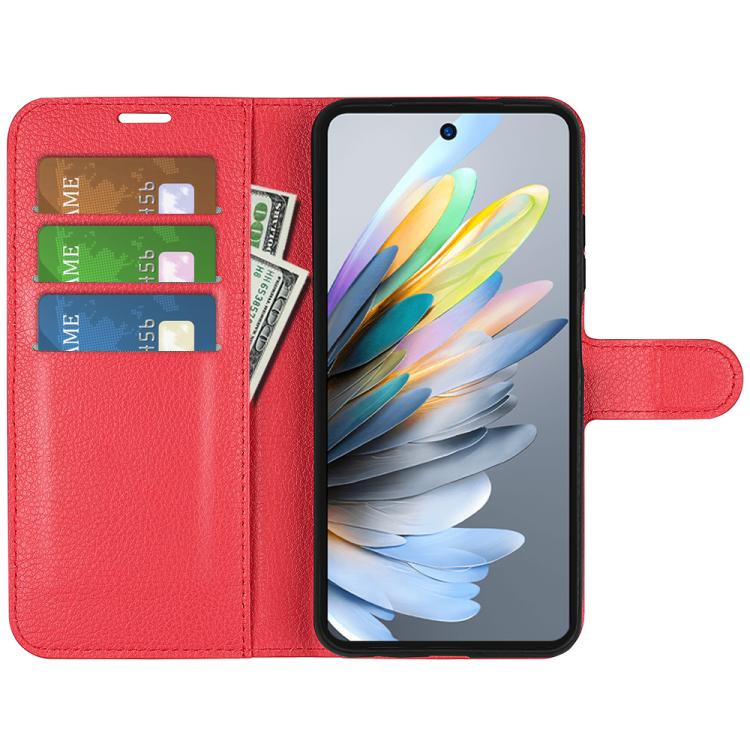 For ZTE Blade A75 Litchi Texture Horizontal Flip Leather Phone Case with Holder