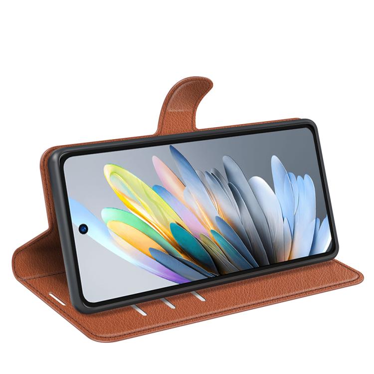 For ZTE Blade A75 Litchi Texture Horizontal Flip Leather Phone Case with Holder