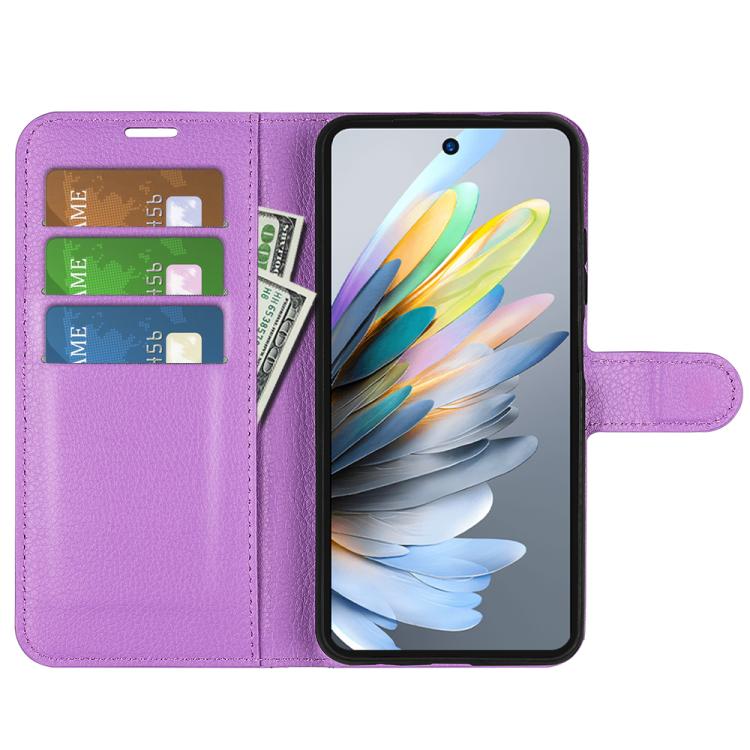 For ZTE Blade A75 Litchi Texture Horizontal Flip Leather Phone Case with Holder