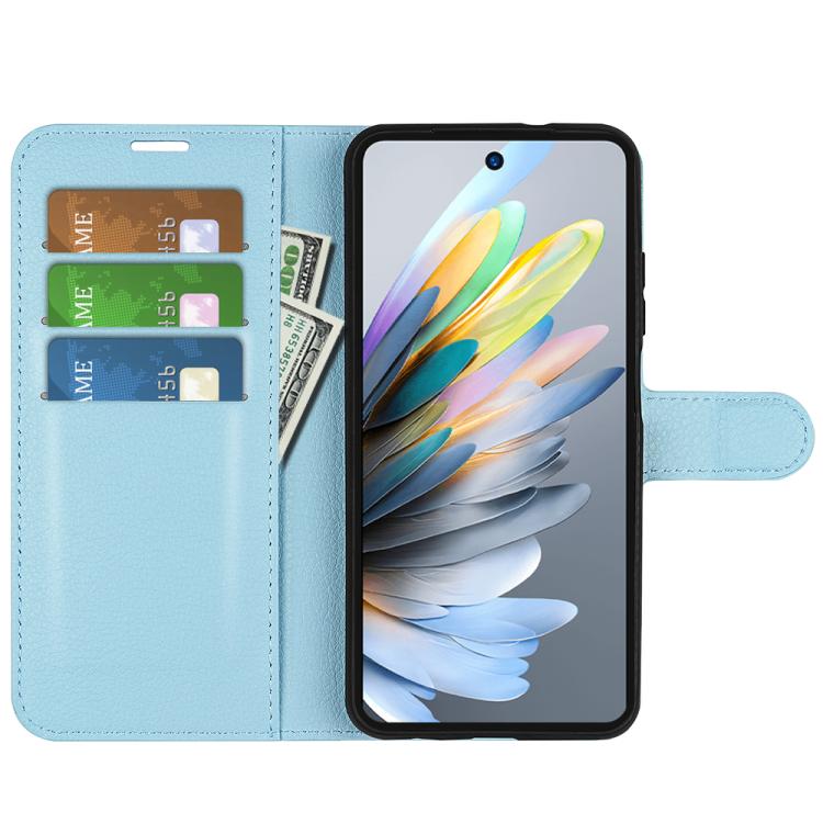 For ZTE Blade A75 Litchi Texture Horizontal Flip Leather Phone Case with Holder