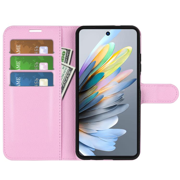 For ZTE Blade A75 Litchi Texture Horizontal Flip Leather Phone Case with Holder
