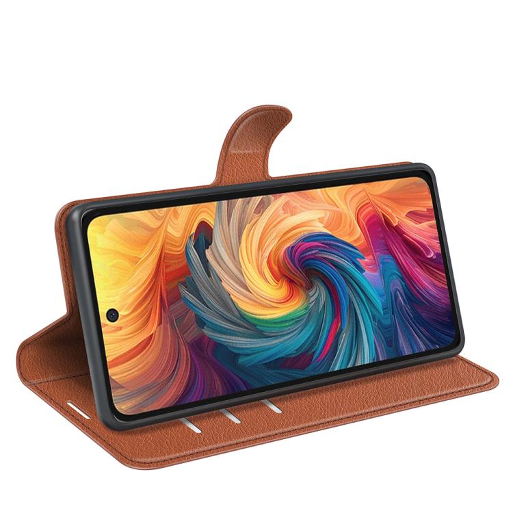 For ZTE Blade V70 Litchi Texture Horizontal Flip Leather Phone Case with Holder