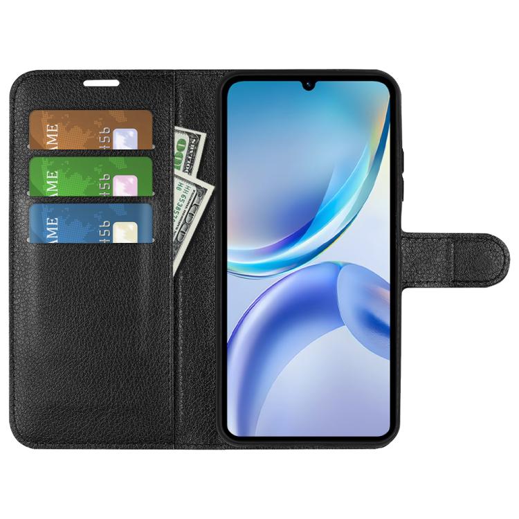 For ZTE Blade A36 Litchi Texture Horizontal Flip Leather Phone Case with Holder
