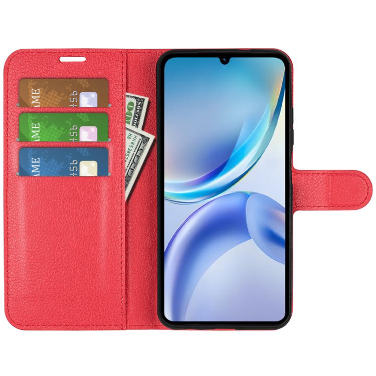 For ZTE Blade A36 Litchi Texture Horizontal Flip Leather Phone Case with Holder