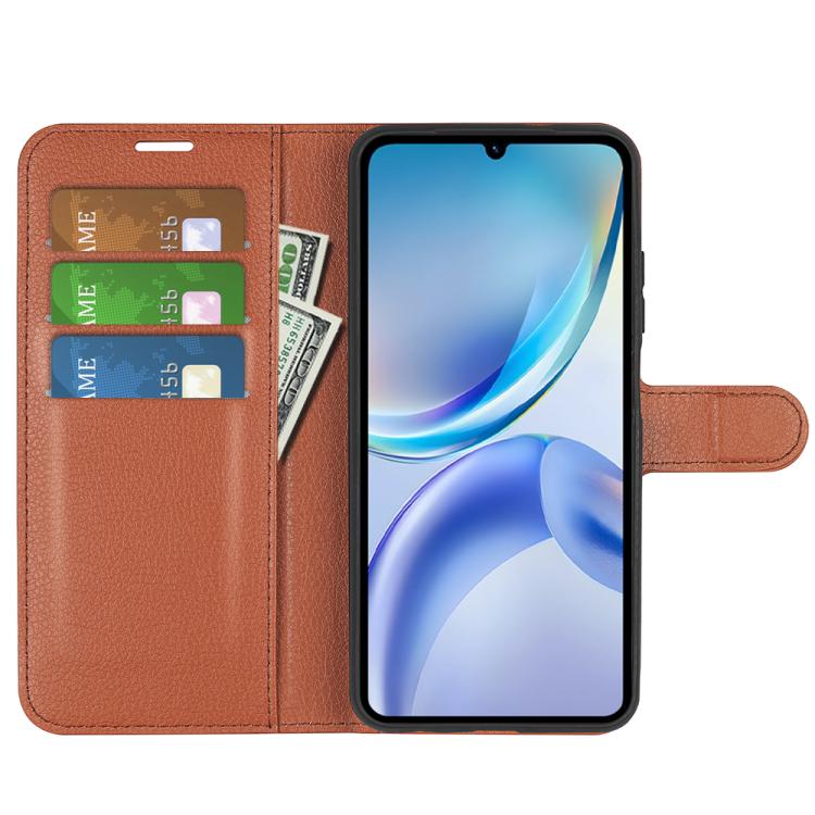 For ZTE Blade A36 Litchi Texture Horizontal Flip Leather Phone Case with Holder