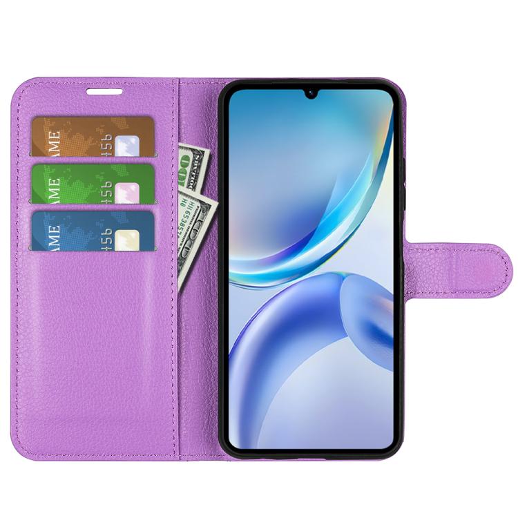 For ZTE Blade A36 Litchi Texture Horizontal Flip Leather Phone Case with Holder