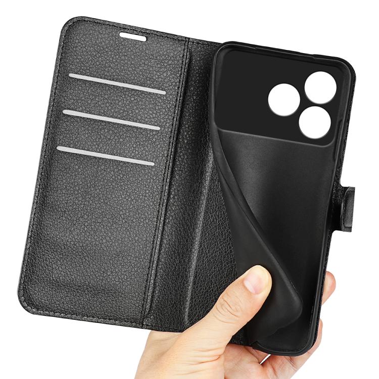 For ZTE Blade A76 4G Litchi Texture Horizontal Flip Leather Phone Case with Holder