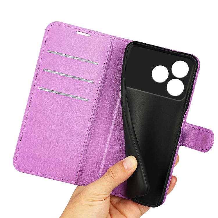 For ZTE Blade A76 4G Litchi Texture Horizontal Flip Leather Phone Case with Holder
