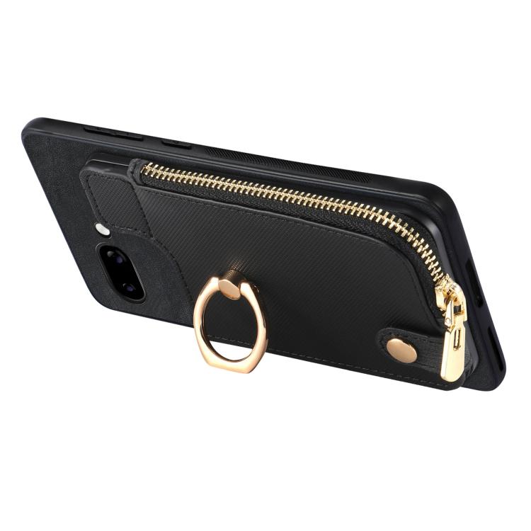 For Google Pixel 9a Cross Leather Ring Vertical Zipper Wallet Back Phone Case