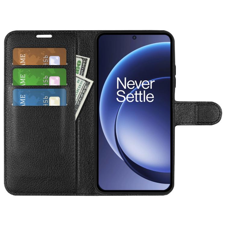 For OnePlus 15 Litchi Texture Horizontal Flip Leather Phone Case with Holder