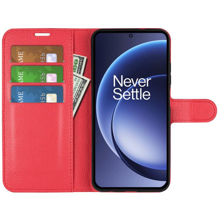 For OnePlus 15 Litchi Texture Horizontal Flip Leather Phone Case with Holder