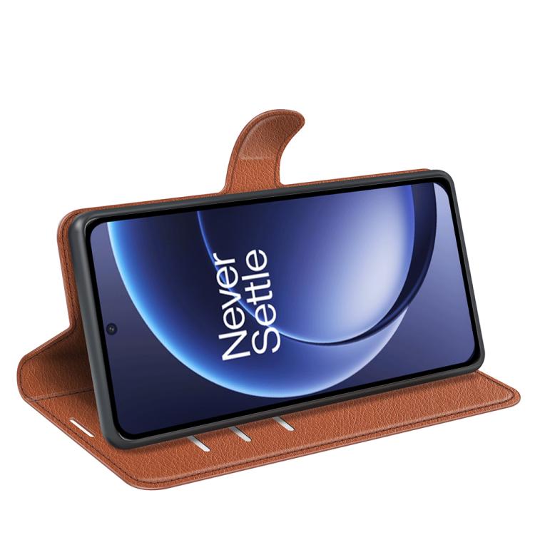 For OnePlus 15 Litchi Texture Horizontal Flip Leather Phone Case with Holder