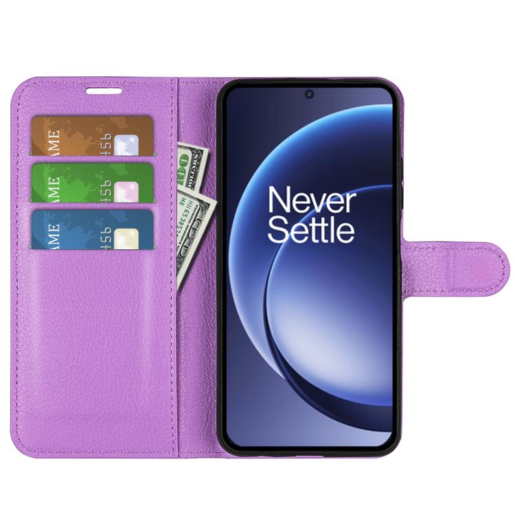 For OnePlus 15 Litchi Texture Horizontal Flip Leather Phone Case with Holder