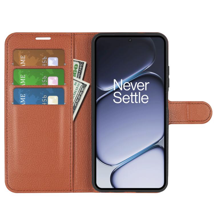 For OnePlus 15R / Ace 6 5G / 6T 5G Litchi Texture Horizontal Flip Leather Phone Case with Holder