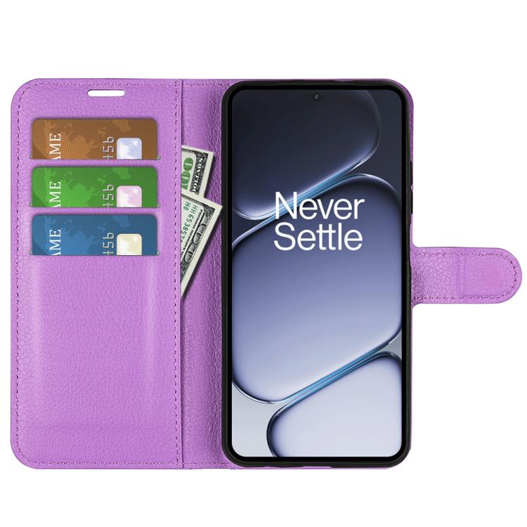 For OnePlus 15R / Ace 6 5G / 6T 5G Litchi Texture Horizontal Flip Leather Phone Case with Holder