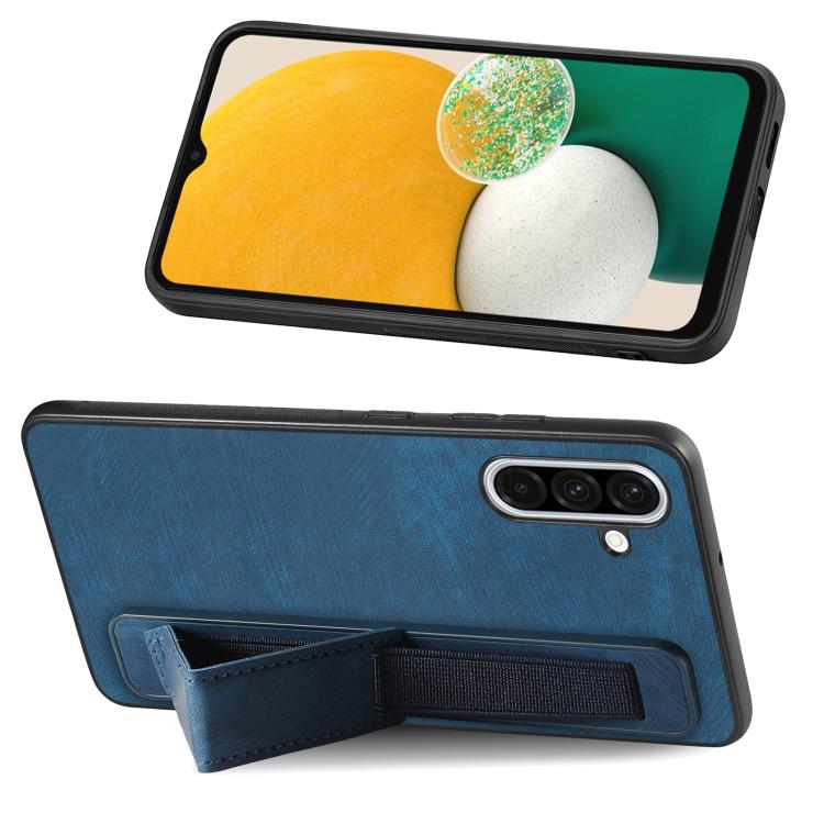 For Samsung Galaxy A36 Retro Wristband Holder Leather Back Phone Case