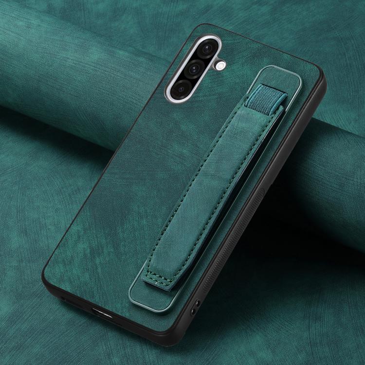For Samsung Galaxy A56 5G Retro Wristband Holder Leather Back Phone Case