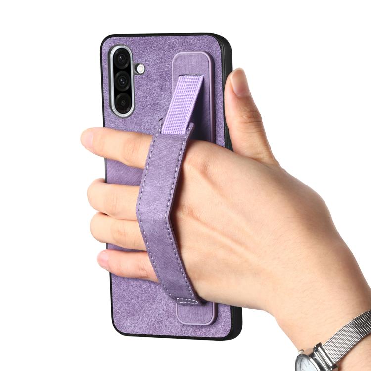 For Samsung Galaxy A56 5G Retro Wristband Holder Leather Back Phone Case