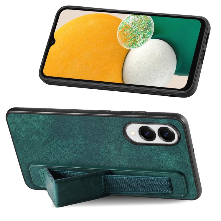 For Samsung Galaxy S25 Edge 5G Retro Wristband Holder Leather Back Phone Case