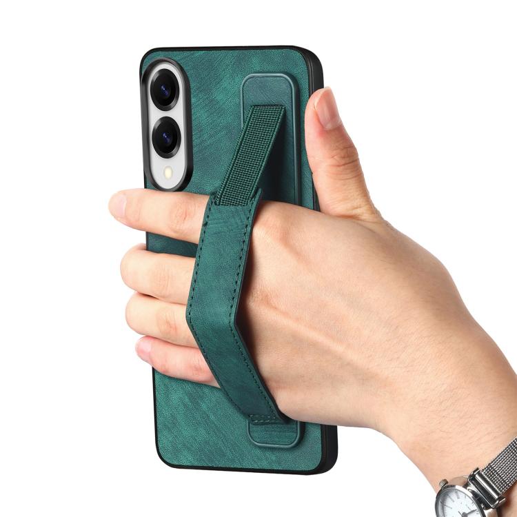 For Samsung Galaxy S25 Edge 5G Retro Wristband Holder Leather Back Phone Case