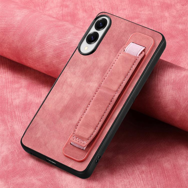 For Samsung Galaxy S25 Edge 5G Retro Wristband Holder Leather Back Phone Case
