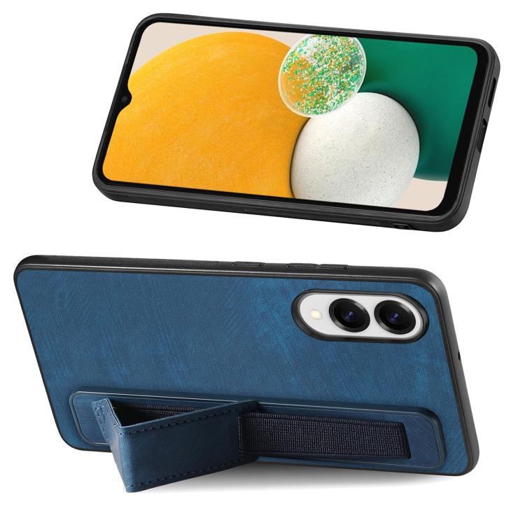 For Samsung Galaxy S25 Edge 5G Retro Wristband Holder Leather Back Phone Case