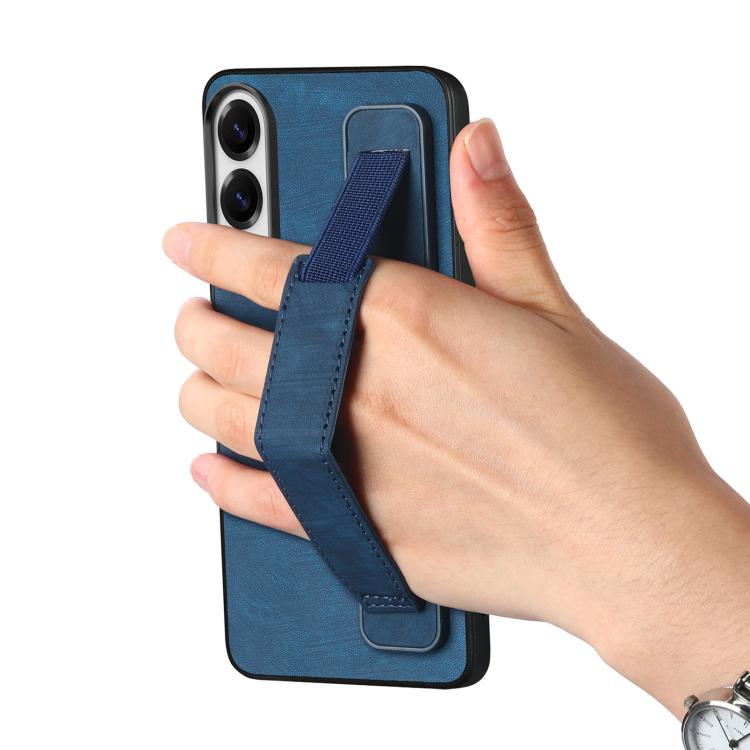 For Samsung Galaxy S25 Edge 5G Retro Wristband Holder Leather Back Phone Case
