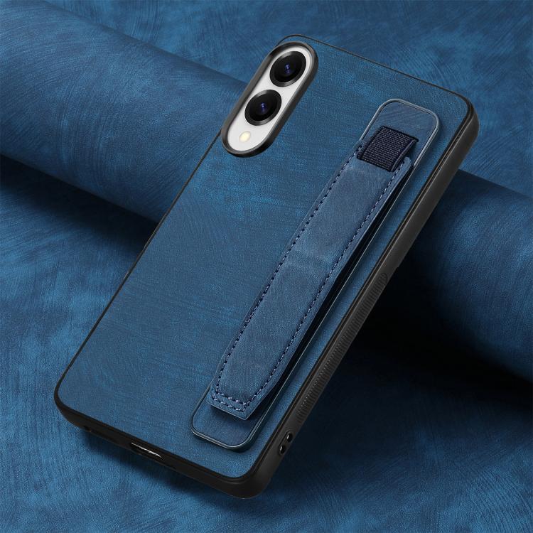 For Samsung Galaxy S25 Edge 5G Retro Wristband Holder Leather Back Phone Case