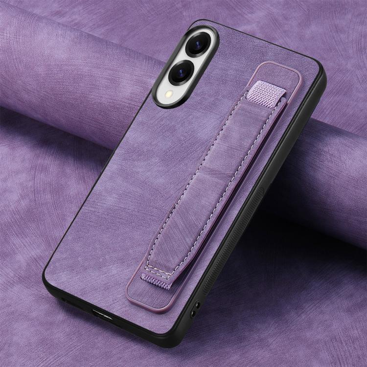 For Samsung Galaxy S25 Edge 5G Retro Wristband Holder Leather Back Phone Case