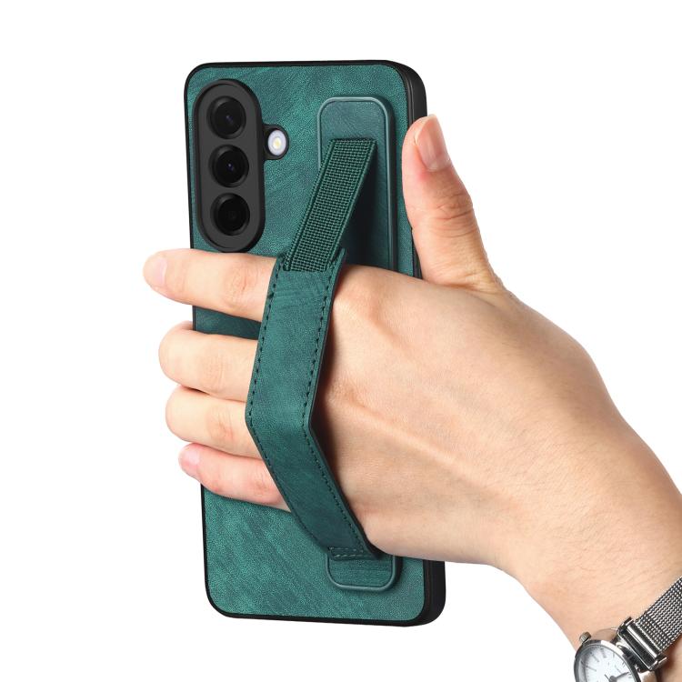 For Samsung Galaxy A37 5G Retro Wristband Holder Leather Back Phone Case