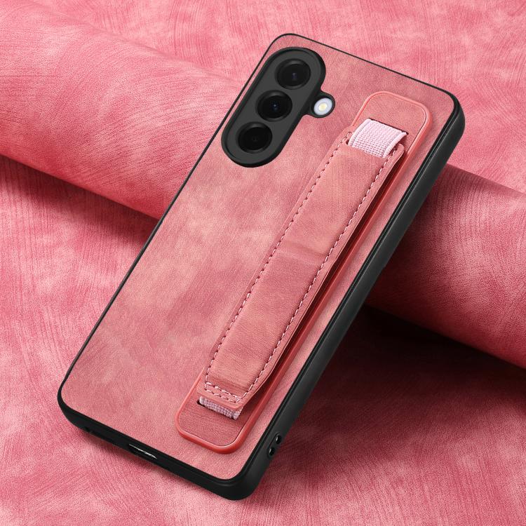 For Samsung Galaxy A57 5G Retro Wristband Holder Leather Back Phone Case