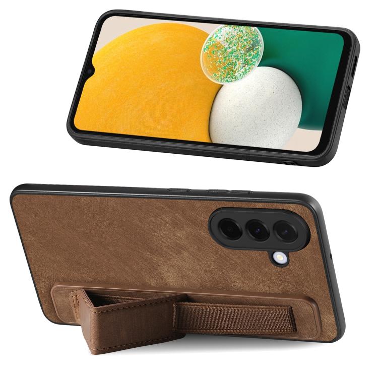 For Samsung Galaxy A57 5G Retro Wristband Holder Leather Back Phone Case