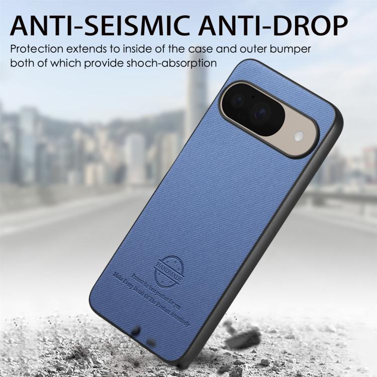 For Google Pixel 9 / 9 Pro Twill Fabric Leather Skin Back Phone Case