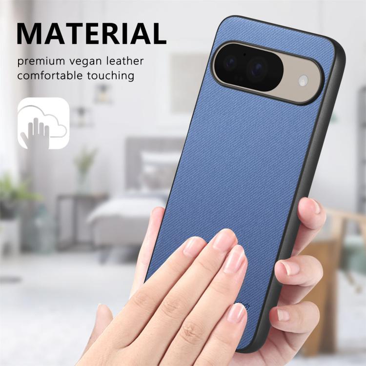For Google Pixel 9 / 9 Pro Twill Fabric Leather Skin Back Phone Case