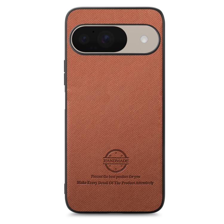 For Google Pixel 9 / 9 Pro Twill Fabric Leather Skin Back Phone Case