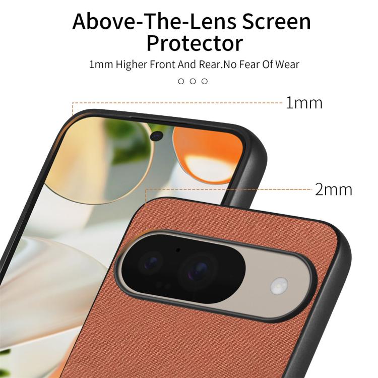 For Google Pixel 9 / 9 Pro Twill Fabric Leather Skin Back Phone Case