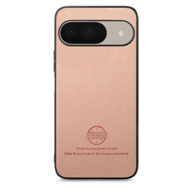 For Google Pixel 9 / 9 Pro Twill Fabric Leather Skin Back Phone Case