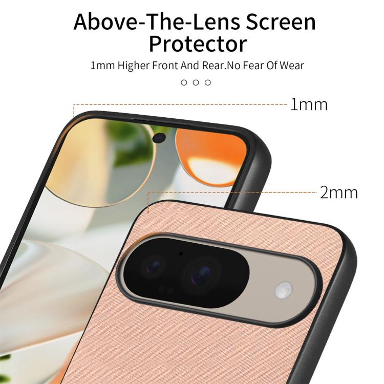For Google Pixel 9 / 9 Pro Twill Fabric Leather Skin Back Phone Case