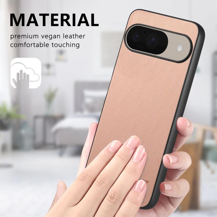 For Google Pixel 9 / 9 Pro Twill Fabric Leather Skin Back Phone Case