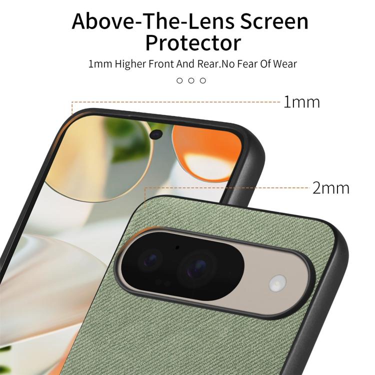 For Google Pixel 9 / 9 Pro Twill Fabric Leather Skin Back Phone Case