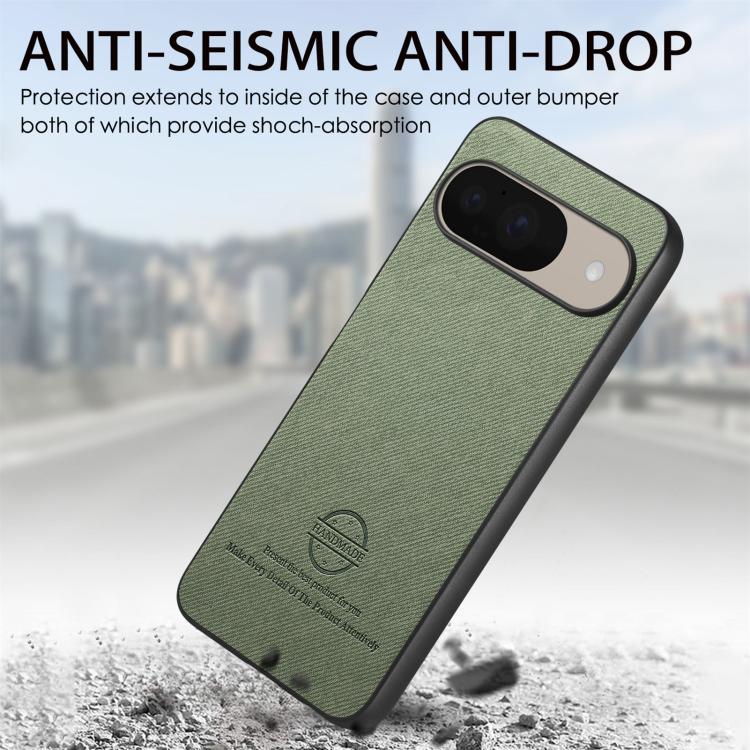 For Google Pixel 9 / 9 Pro Twill Fabric Leather Skin Back Phone Case