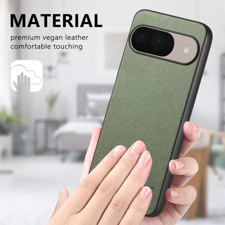 For Google Pixel 9 / 9 Pro Twill Fabric Leather Skin Back Phone Case