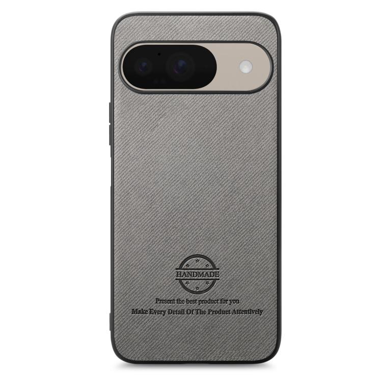 For Google Pixel 9 / 9 Pro Twill Fabric Leather Skin Back Phone Case