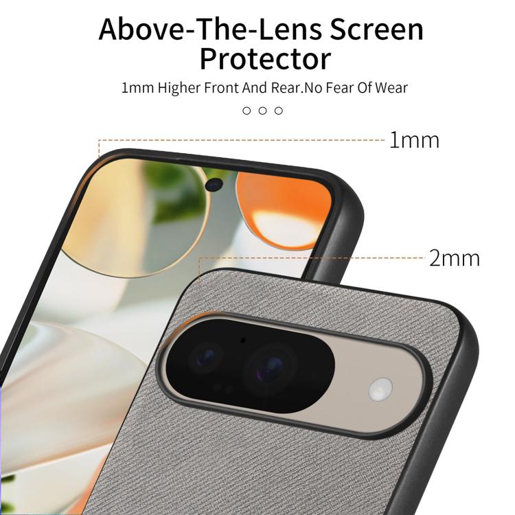 For Google Pixel 9 / 9 Pro Twill Fabric Leather Skin Back Phone Case