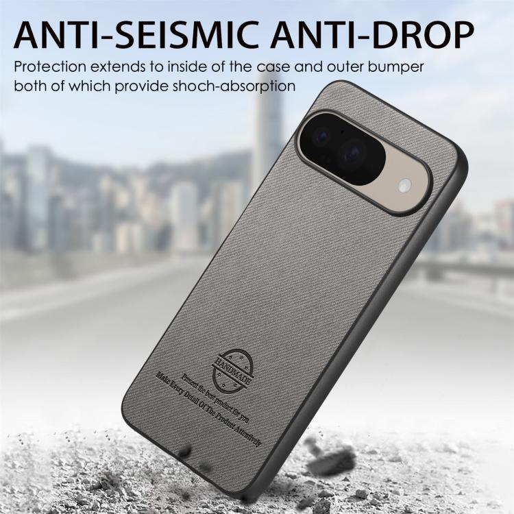For Google Pixel 9 / 9 Pro Twill Fabric Leather Skin Back Phone Case