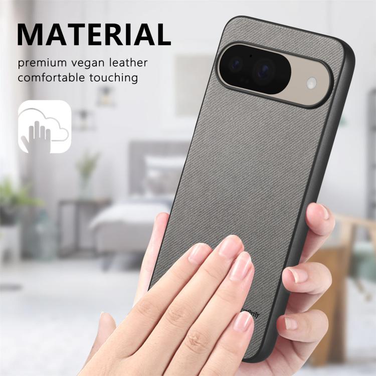 For Google Pixel 9 / 9 Pro Twill Fabric Leather Skin Back Phone Case