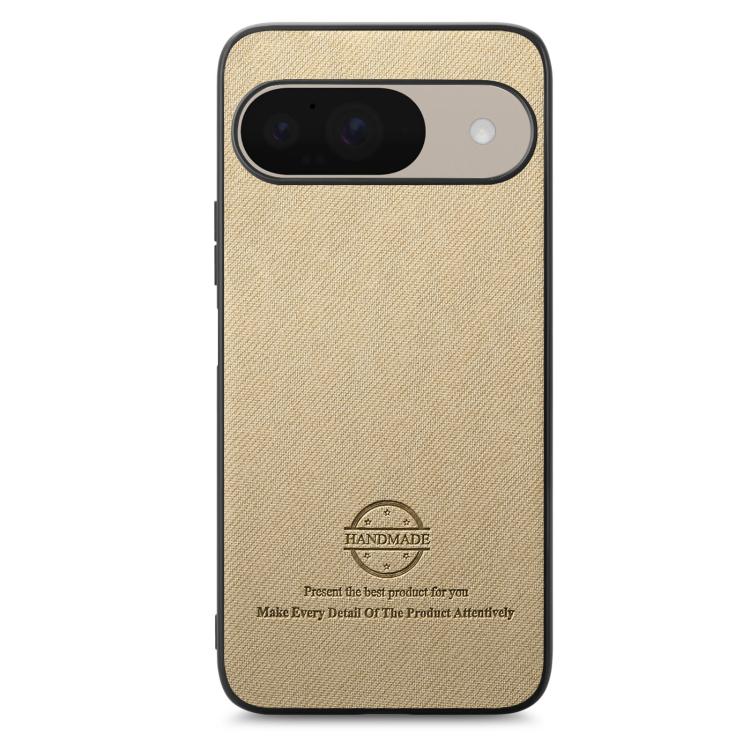 For Google Pixel 9 / 9 Pro Twill Fabric Leather Skin Back Phone Case
