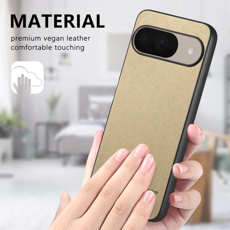 For Google Pixel 9 / 9 Pro Twill Fabric Leather Skin Back Phone Case